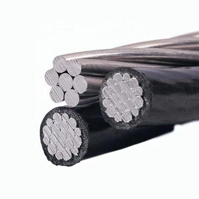 Cavo ABC con conduttore in alluminio XLPE PE LDPE PVC Isolato Aereo Duplex Triplex Quadruplex per Allacciamento 4x70mm2 50mm2